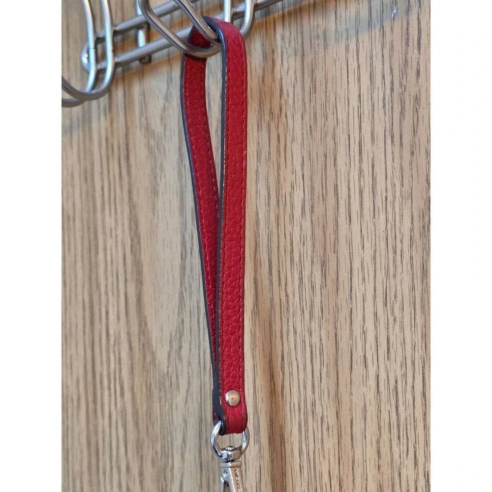 Michael Kors Fulton Zip Large Phone/Wristlet Dark Sangrine Red Pebbled Leather - Picture 3 of 14